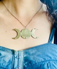 Image 1 of Triple Moon Goddess Necklace (handmade)
