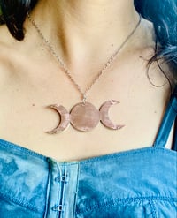 Image 2 of Triple Moon Goddess Necklace (handmade)