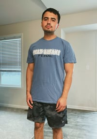 Image 2 of Feral tee - Comfort Colors (blue jean. 2-sided print)