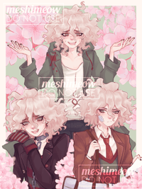 Nagito Komaeda "Cherry Blossoms" Print