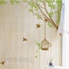 Bird Cage Hanging off Tree Branch with Birds Wall Decal Sticker KK107