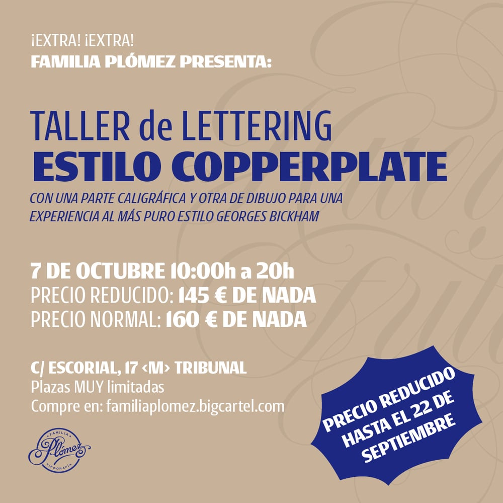 Image of Taller Lettering estilo Copperplate