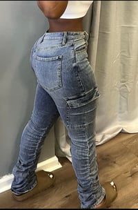 Image 2 of ACID STACKED JEANS 