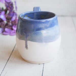Image of Blue Purple and White Mug, Handcrafted Pottery Mug Made in USA