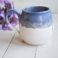 Image 1 of Blue Purple and White Mug, Handcrafted Pottery Mug Made in USA