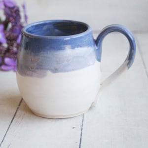 Image of Blue Purple and White Mug, Handcrafted Pottery Mug Made in USA