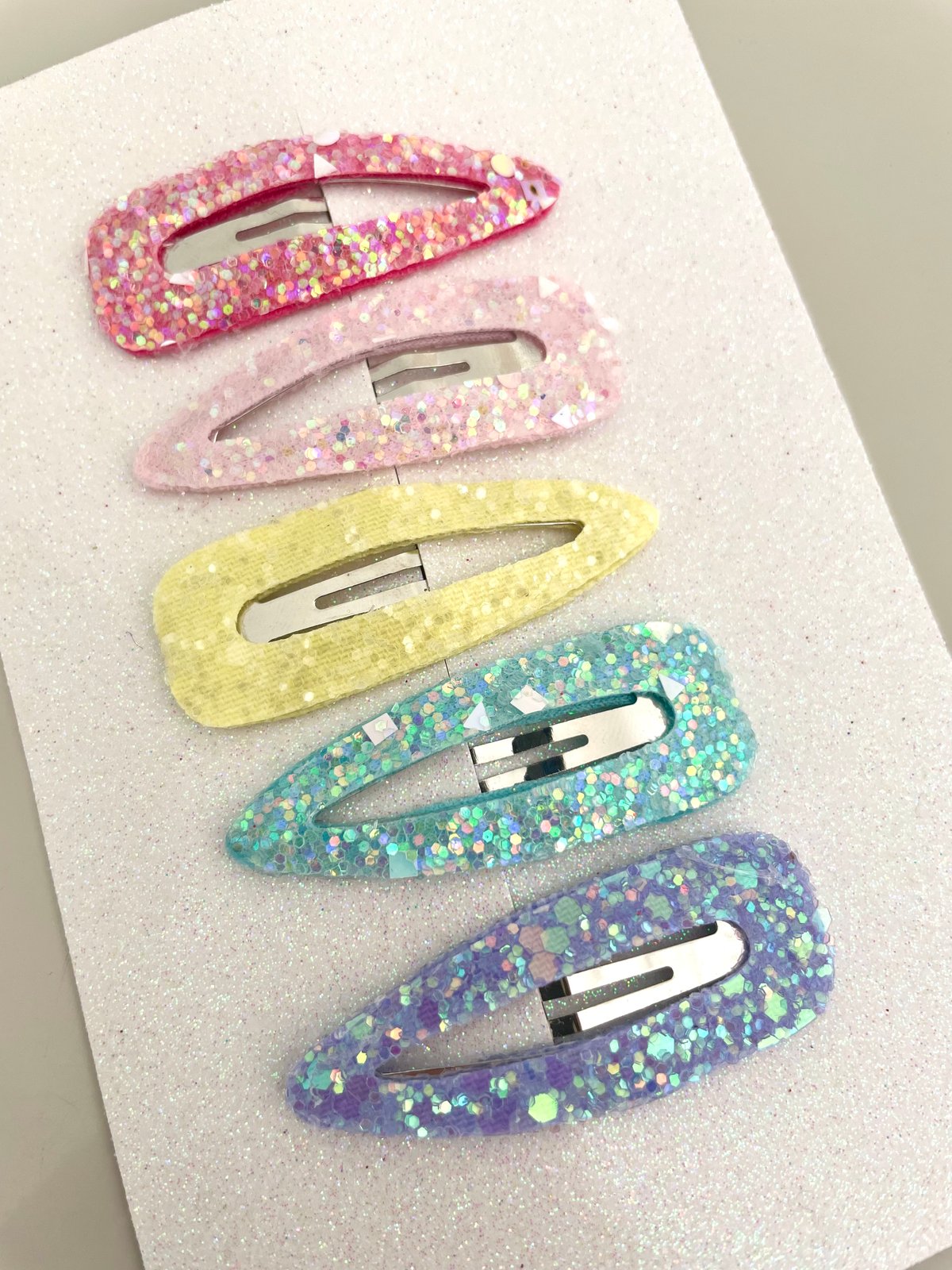 Image of 5cm glitter snap clips - set of 5