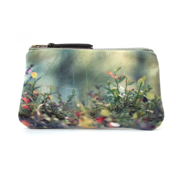 Image of Woodland glade, zipper bag with plant-dyed lining