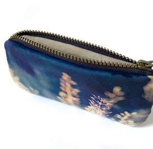 Image of Meadow grasses, printed velvet zipper purse