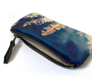 Image of Meadow grasses, printed velvet zipper purse