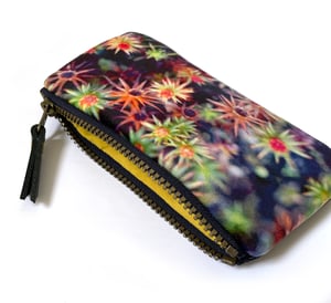 Image of Starry moss, printed velvet zipper bag 