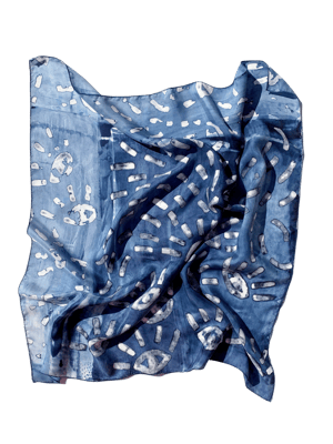 Image of Dark Blue Iris Silk Scarf no. 2