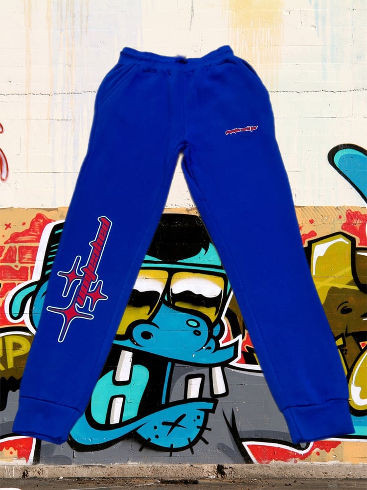Image of BLUE PAYCATION SHOOTING STARS SWEATPANTS 