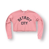 Detroit City Womens Crop Top Sweatshirt (Mauve)