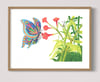Butterfly and Stick Insect Giclée Print