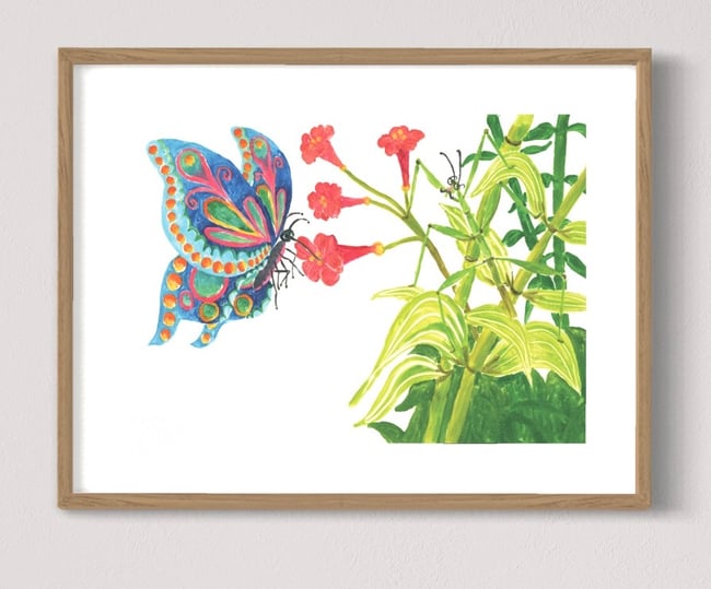 Butterfly and Stick Insect Giclée Print