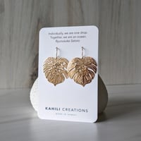 Image 3 of Monstera Leaf Earrings