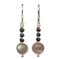 Image 1 of Labradorite Earrings Round Sterling Silver