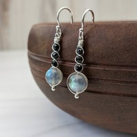 Image 4 of Labradorite Earrings Round Sterling Silver