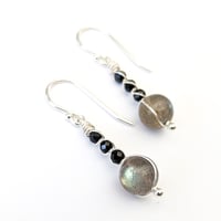 Image 5 of Labradorite Earrings Round Sterling Silver