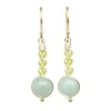 Aquamarine Dangle Earrings with Peridot Round Sterling Sterling Silver