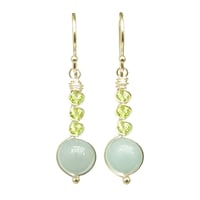 Image 1 of Aquamarine Earrings Round Sterling Sterling Silver