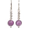 Amethyst Earrings with Labradorite Round Sterling Silver