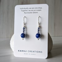 Image 3 of Lapis Lazuli Earrings Round Sterling Silver
