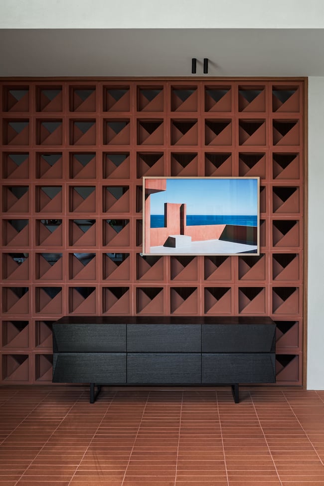 CLIPPED WING SIDEBOARD IN TORCHED TASMANIAN OAK