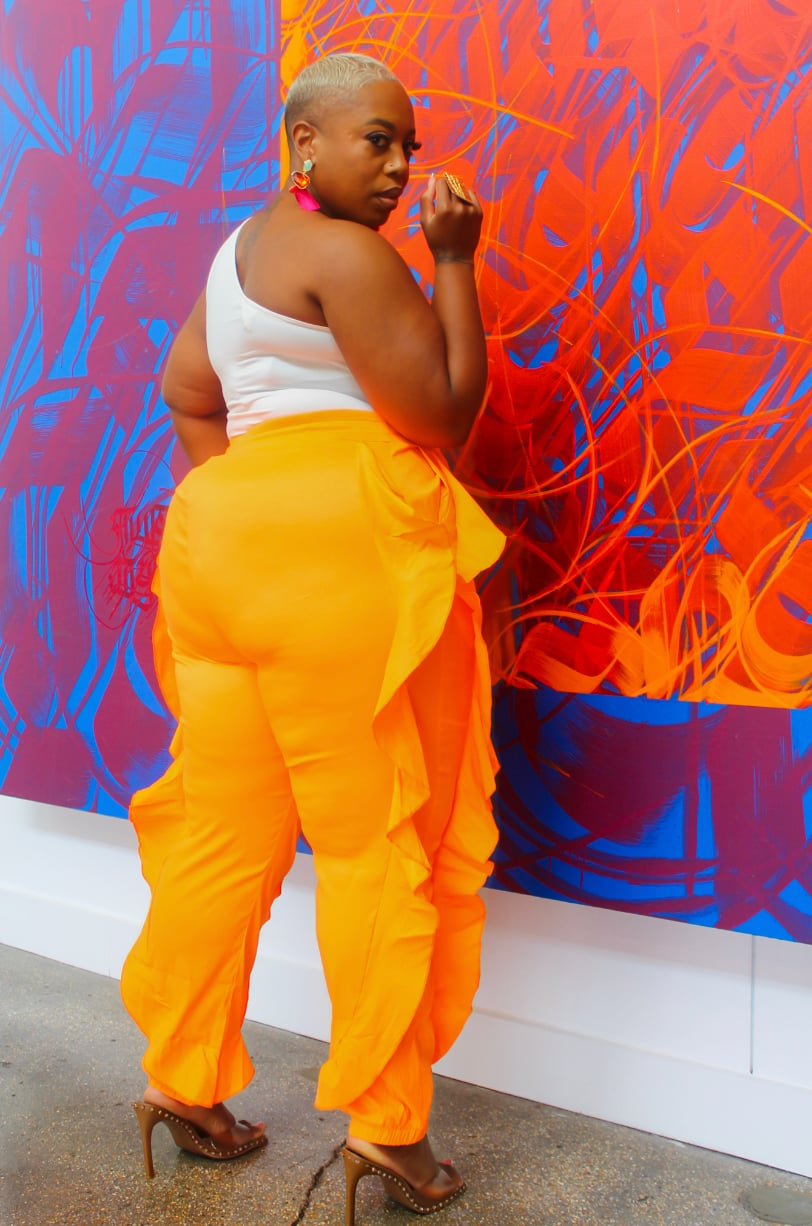 Image of Tangerine Wavy Joggers