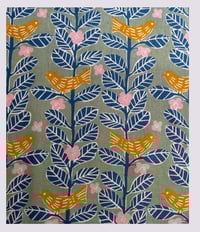 Image 3 of Tissu : orange birds in the trees