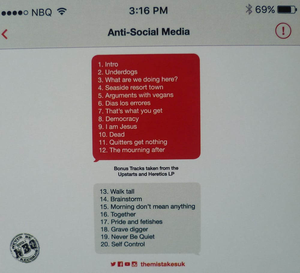 The Mistakes CD Album - 'Anti-Social Media' DELUXE EDITION