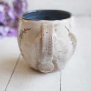 Image of Rustic Nature Mug with Wild Fern Impressions, Handcrafted Pottery Made in USA