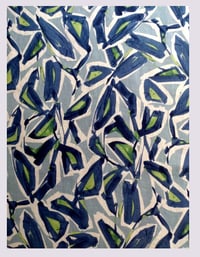 Image 2 of Tissus: Wild grass modern graphics blue