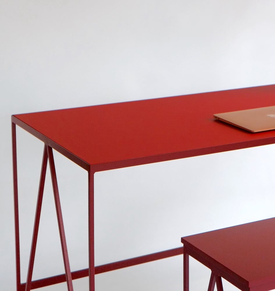 Image of Large Study Desk with Natural Linoleum Top | Customisable