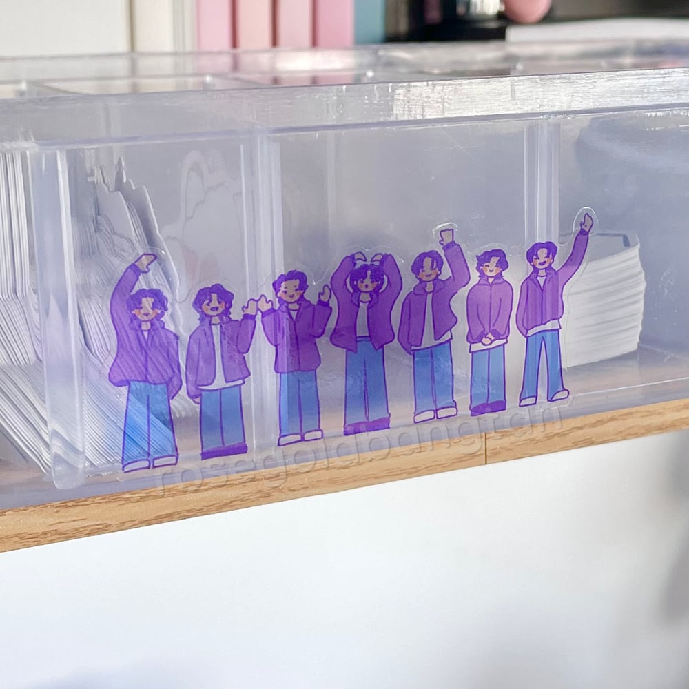 Image of bts yet to come in busan art print + clear sticker