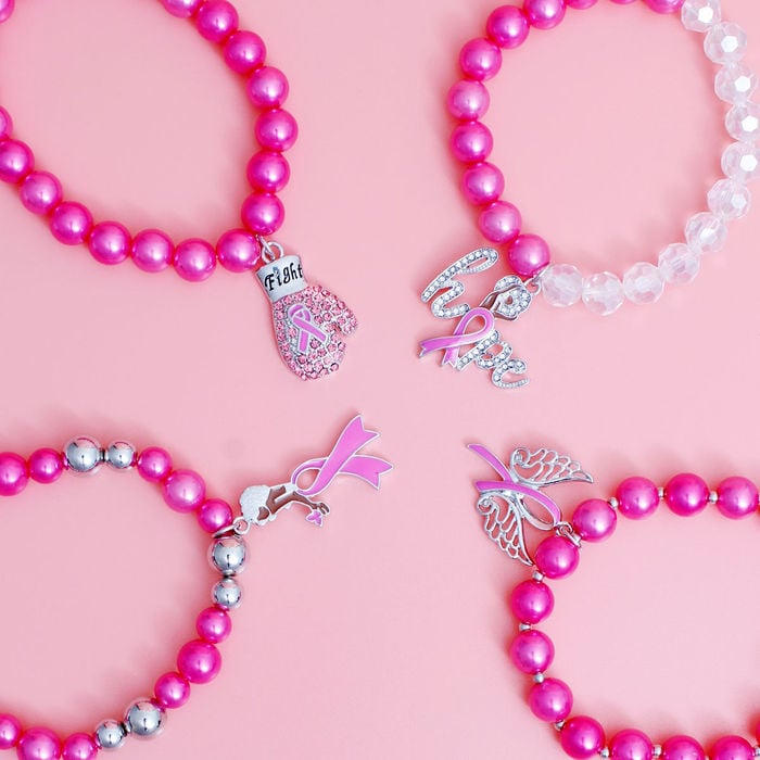 Image of Pink Pearl Cancer Charm Bracelets