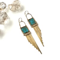 Image 2 of Demimonde Turquoise Asymmetrical Earrings