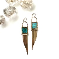 Image 3 of Demimonde Turquoise Asymmetrical Earrings