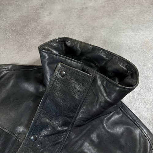 Image of 1990s High Collar Leather Jacket, Size Large