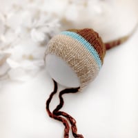 Image 1 of  Newborn  photoshooting knitted hat | tricolor