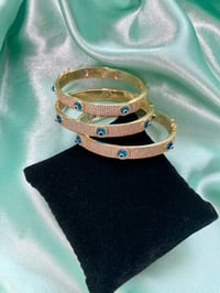 Image 1 of Gold Evil Eye Bangle 
