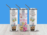 Image 1 of 20 oz Kawaii Boba BesTea Stainless Steel Insulated Sublimation Tumbler 