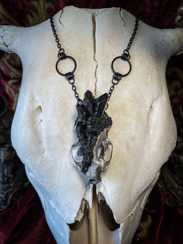 Image of Embellished Mink Skull - Chain Necklace 