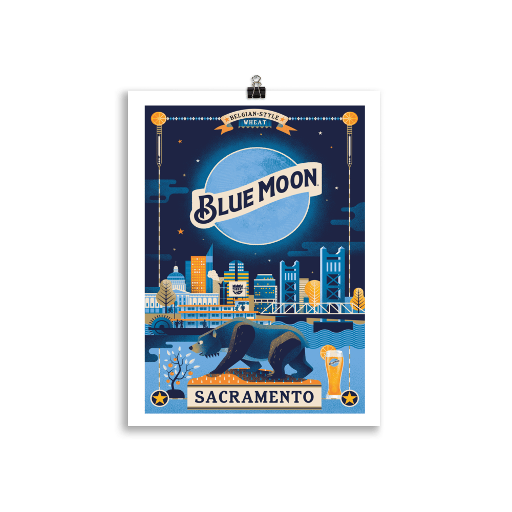 Image of Sacramento Blue Moon Beer Poster