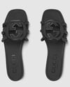 BLACK WOMEN'S INTERLOCKING G SLIDE SANDAL