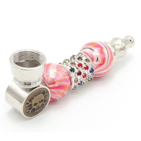 Image 1 of Pink Skull Metal Tobacco Smoking Bowl These Girly Pipes Are adorable! Lightweight 