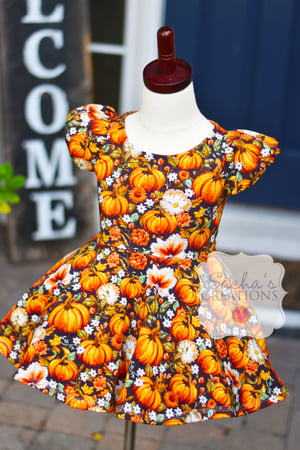 Image of Embroidery Pumpkin Twirl Dress 