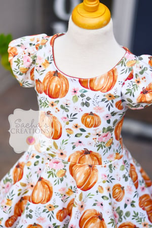 Image of Watercolor Pumpkins Twirl Dress 