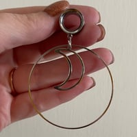 Simple Moon Hoop Tunnel Dangles (sizes 4g-2")